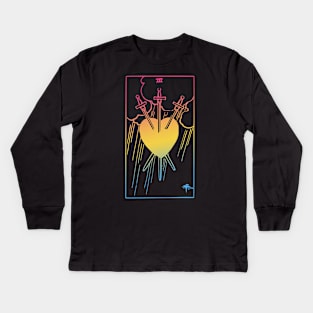 3 of Swords - Pansexual Pride - Tarot Kids Long Sleeve T-Shirt